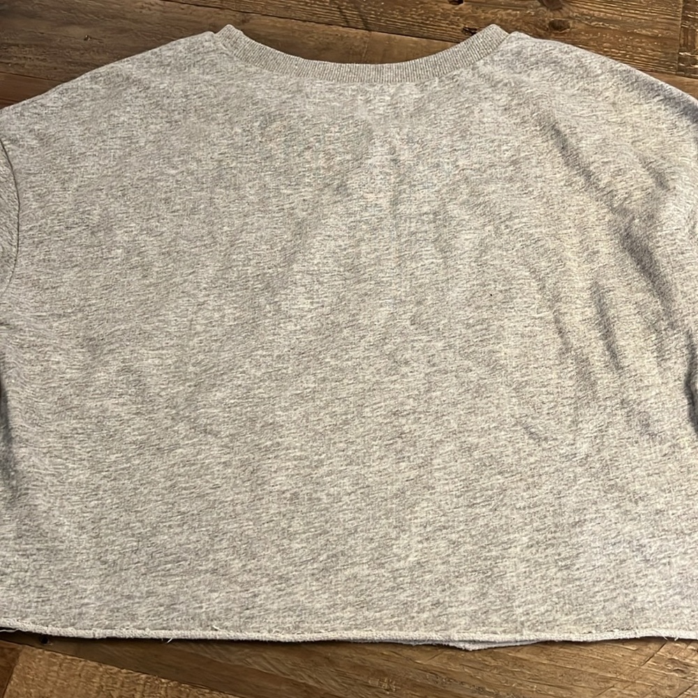 Honey Punch Gray Sweatshirt Crop STARS small - Picture 6 of 6
